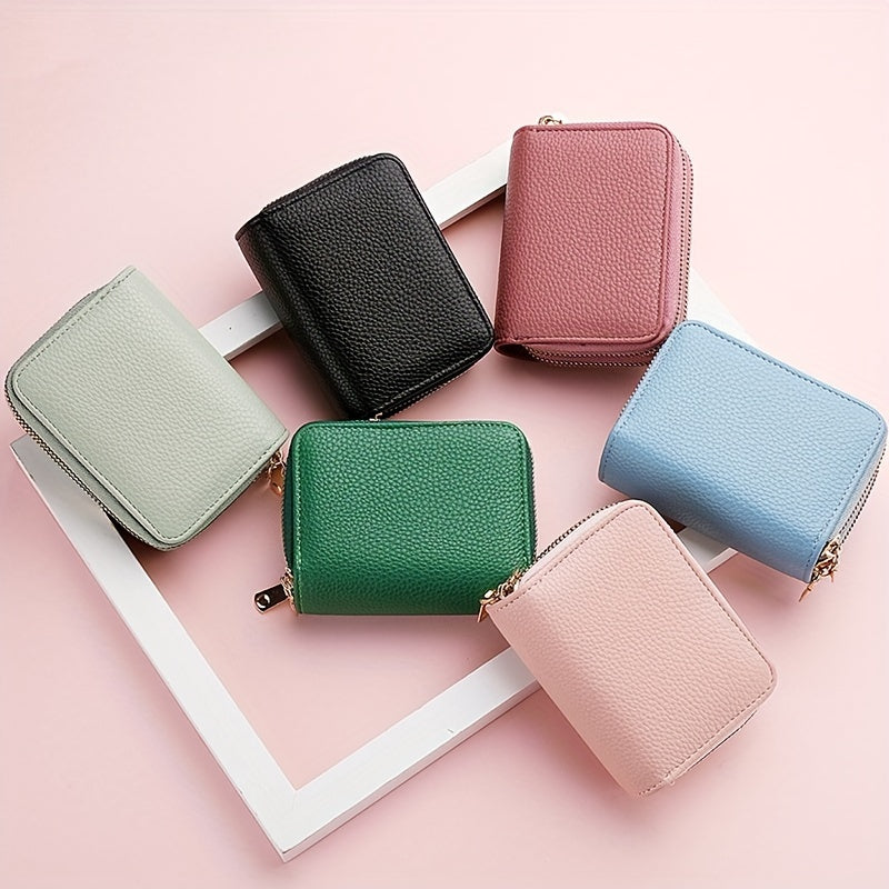 Stylish Womens Double Zipper Wallet - Compact Short Card Holder with Large Capacity, Practical Coin Purse for Everyday Use