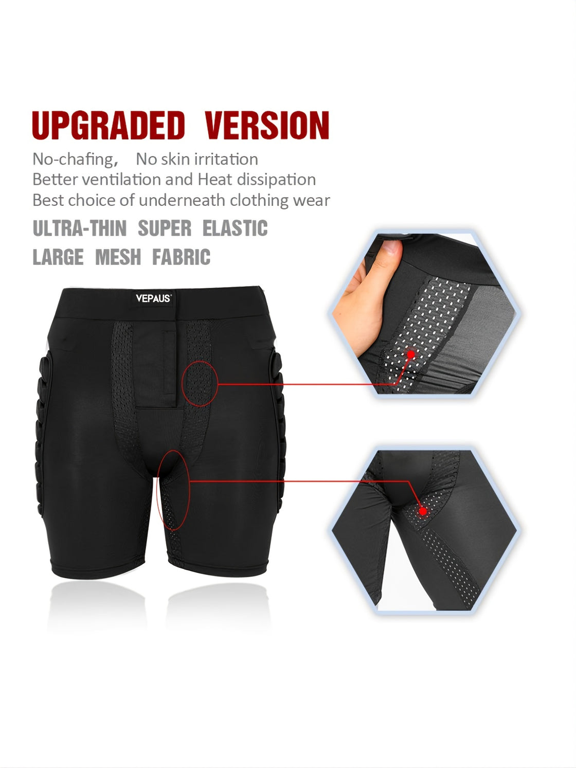 VEPAUS Moisture Wicking, Flexible 3D Padded Shorts