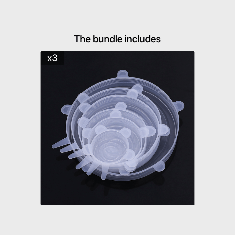 6pcs Silicone Elastic Lids, Reusable Durable Food Storage Covers, Suitable for Bowls, 6 Different Sizes to Fit Most Containers, Dishwasher and Fridge Safe, Container Covers, Meal Prep Storage, Flexible Design, Snug Fit, Food