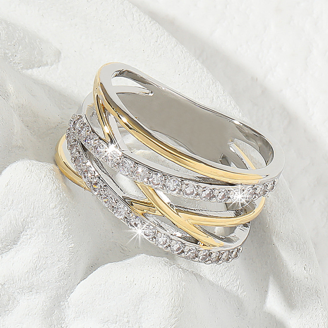 Luxury 18K Gold Plated Zirconia Eternity Ring
