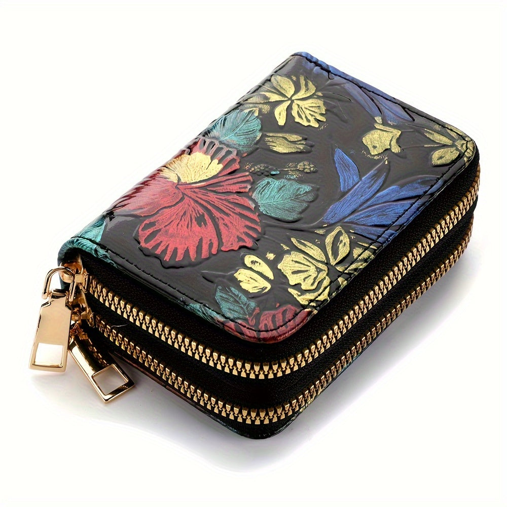 Stylish Womens Double Zipper Wallet - Compact Short Card Holder with Large Capacity, Practical Coin Purse for Everyday Use