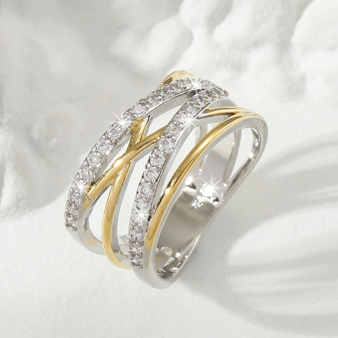 Luxury 18K Gold Plated Zirconia Eternity Ring