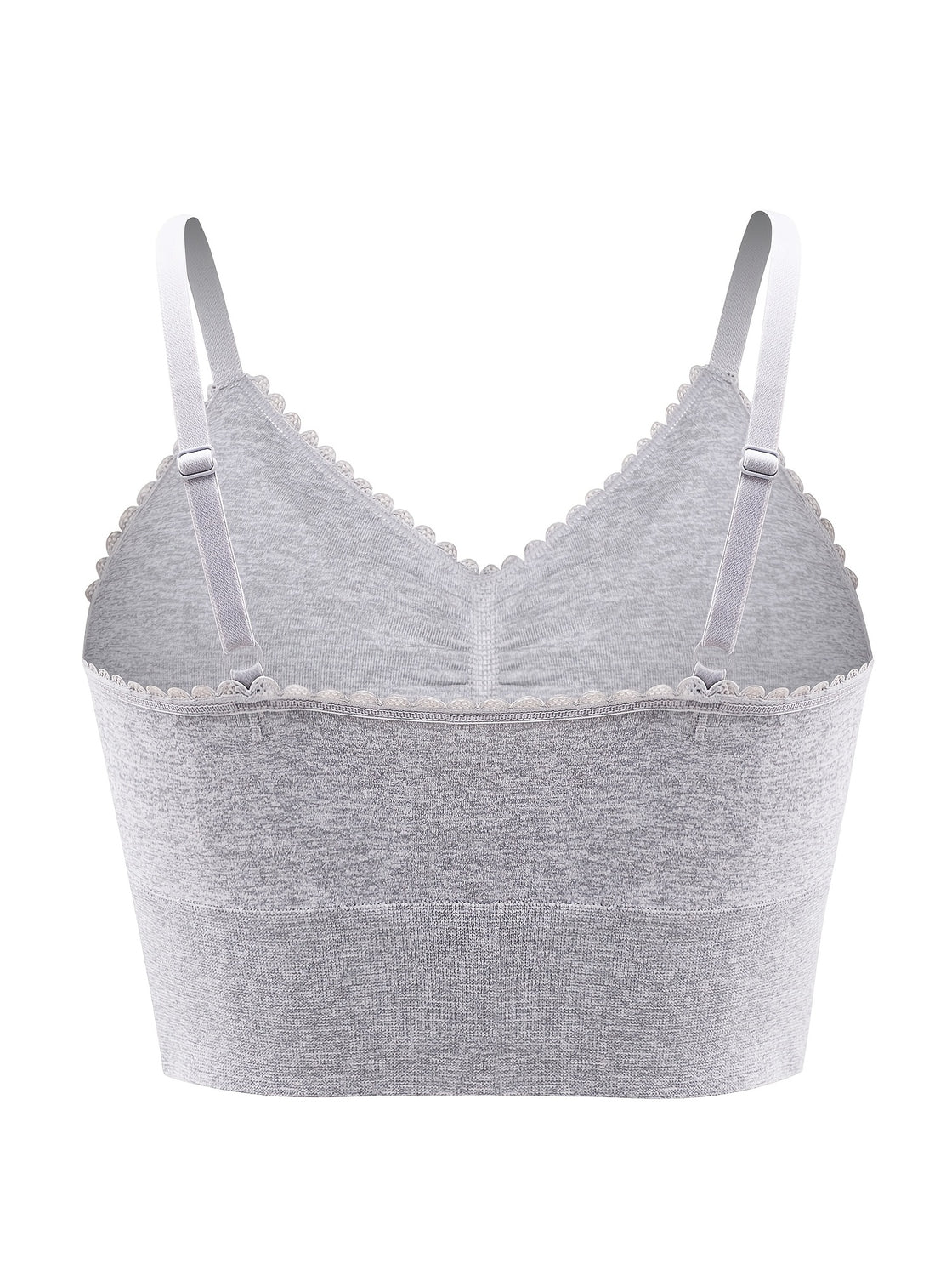 Women'S Plus Size Lace Wireless Bralette, Solid Color Polyamide 90% Elastane 10% Knit Fabric, High Stretch Comfort Full Coverage Sleep Bra, Removable Padding, Breathable Lingerie