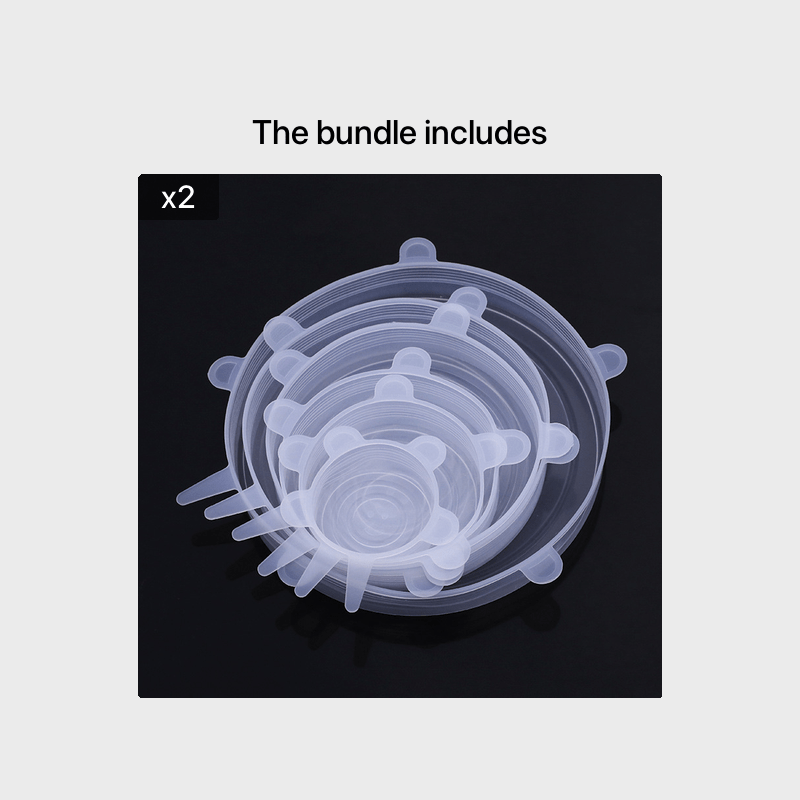 6pcs Silicone Elastic Lids, Reusable Durable Food Storage Covers, Suitable for Bowls, 6 Different Sizes to Fit Most Containers, Dishwasher and Fridge Safe, Container Covers, Meal Prep Storage, Flexible Design, Snug Fit, Food