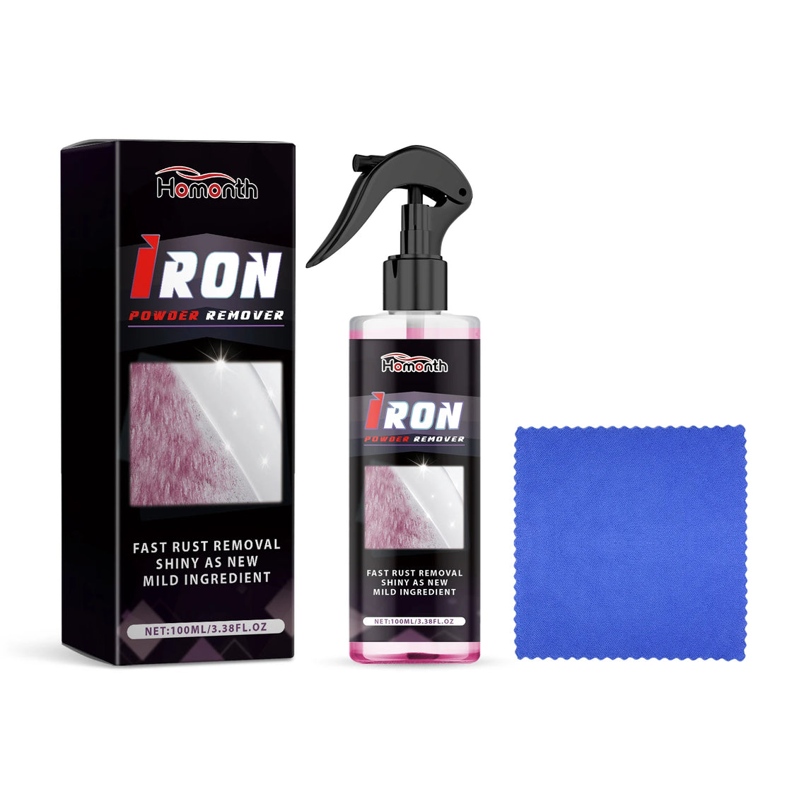 Homonth Iron Spray for Wheel Paint Removal Anti-Rust Care and Maintenance Cleaner for Automobile Metal Rust Refurbishment