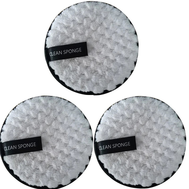 3 Pcs Reusable Microfiber Makeup Remover Pads