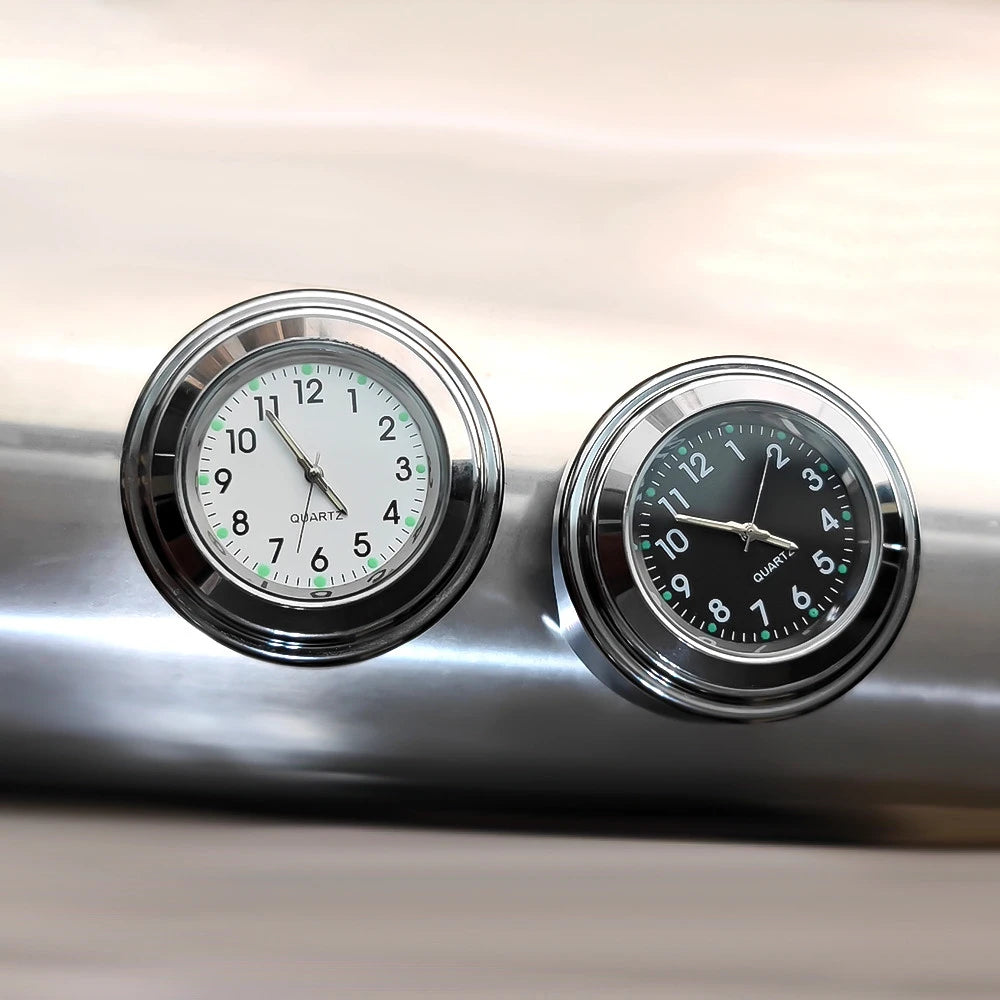 Motorcycle Bike Handlebar Mount  Clock  Waterproof Chrome Moto Accessories