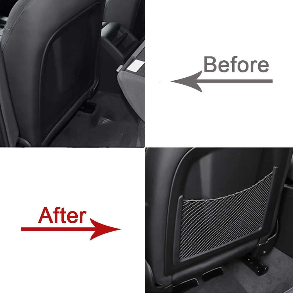 Car Interior Accessories for Audi Rear Seat Back String Net Mesh Storage Pocket Auto Organizer