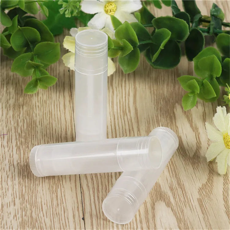 50PCS 5g/5ml Eco-friendly PP DIY Empty Lipstick Tubes DIY Lip Balm Cosmetic Containers Jars Lotion Travel Outside Makeup Tools