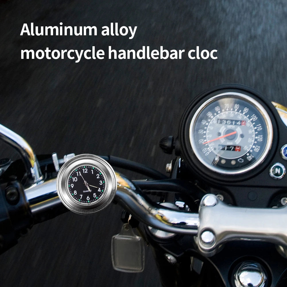 Motorcycle Bike Handlebar Mount  Clock  Waterproof Chrome Moto Accessories