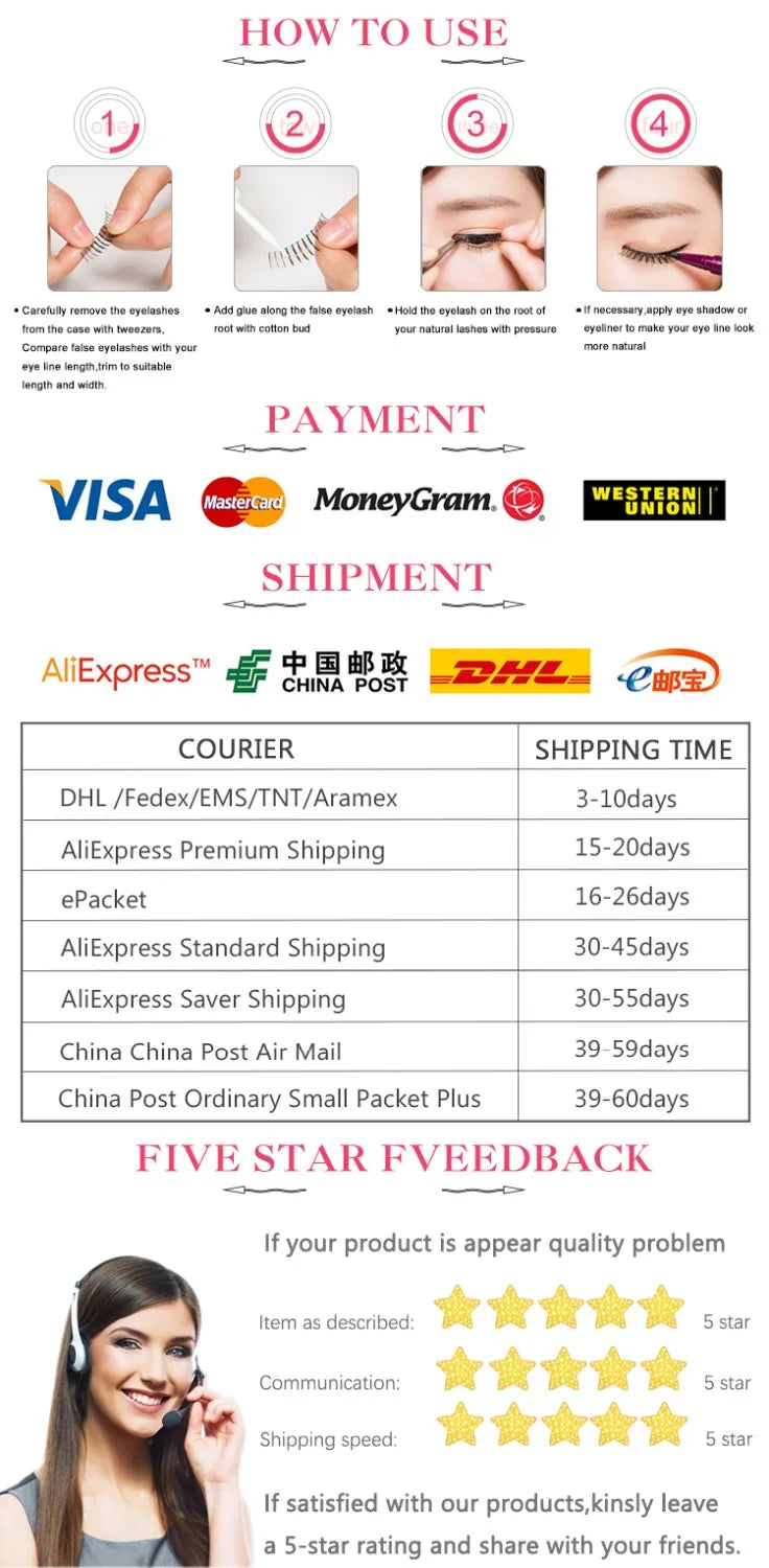 YSDO 10 Pairs 3D Mink Reusable Wispy Lashes