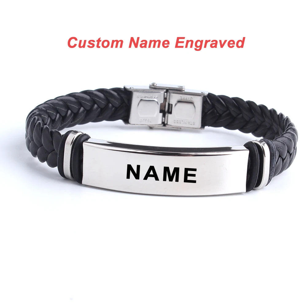 EngraveX Leather Bracelet