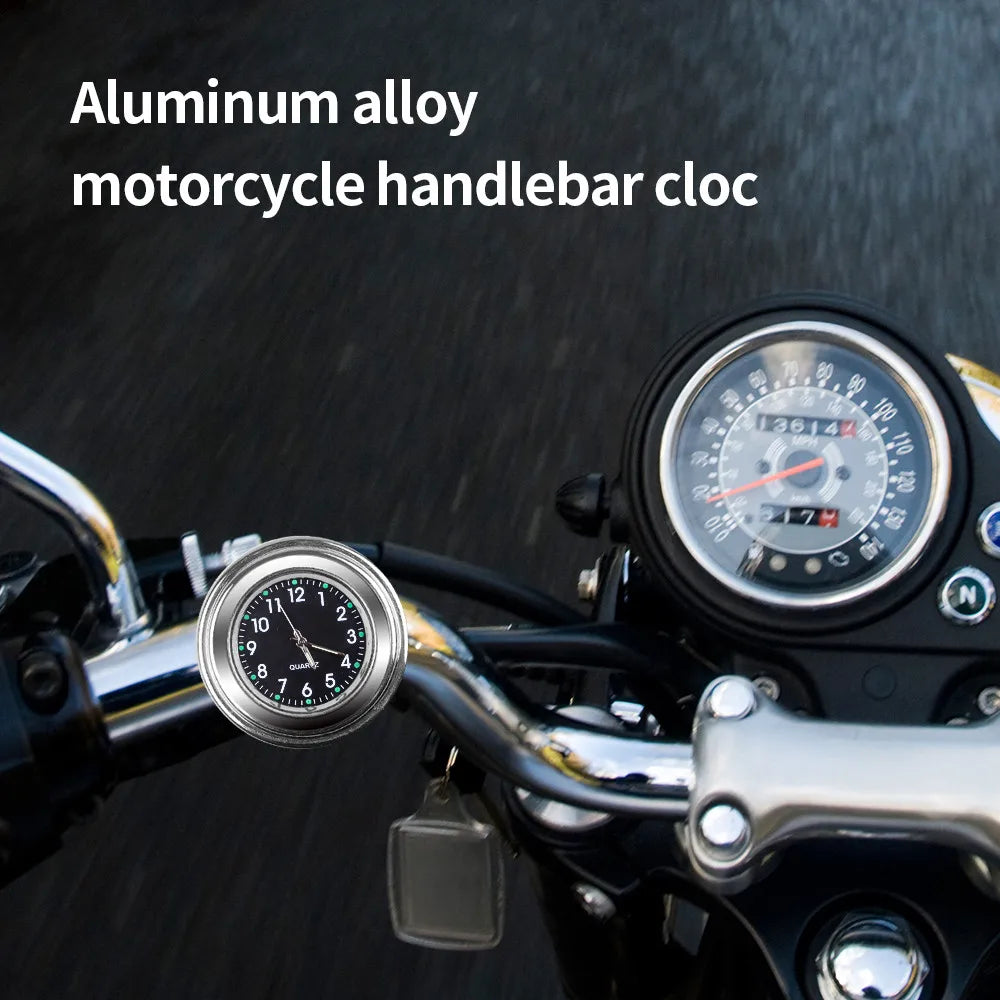 Motorcycle Bike Handlebar Mount  Clock  Waterproof Chrome Moto Accessories