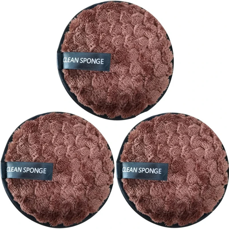 3 Pcs Reusable Microfiber Makeup Remover Pads