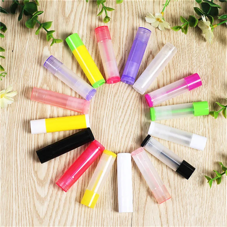 50PCS 5g/5ml Eco-friendly PP DIY Empty Lipstick Tubes DIY Lip Balm Cosmetic Containers Jars Lotion Travel Outside Makeup Tools