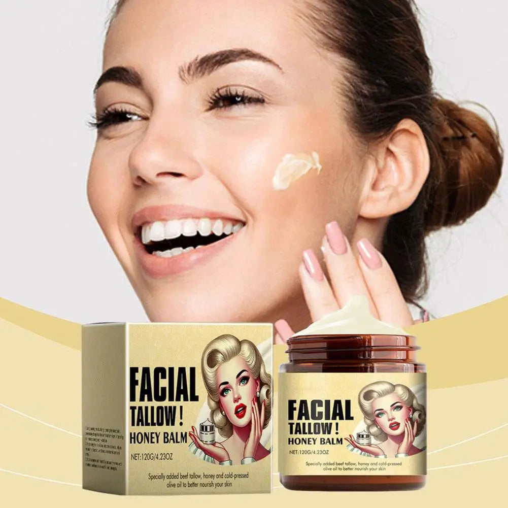 Facial Tallow Honey Balm 120g Face Cream Lasting Moisturizing Soothing Repair Damaged Skin Increase Facial Elasticity Nourishing
