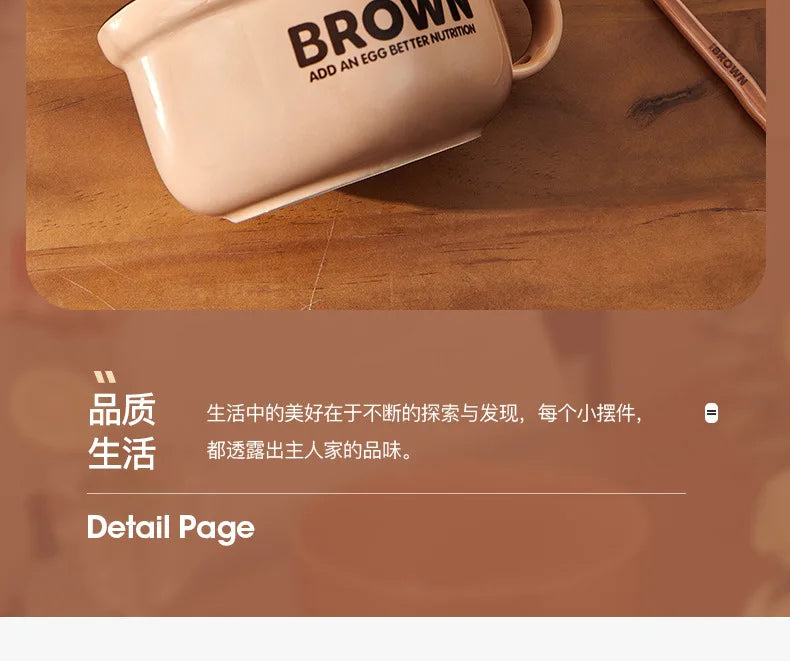 Anime Instant Noodle Bowl Line Friends Kawaii Girl Soup Bowl Portable Ceramic Rice Bowl Surrounding Good Looks Decorate Gift