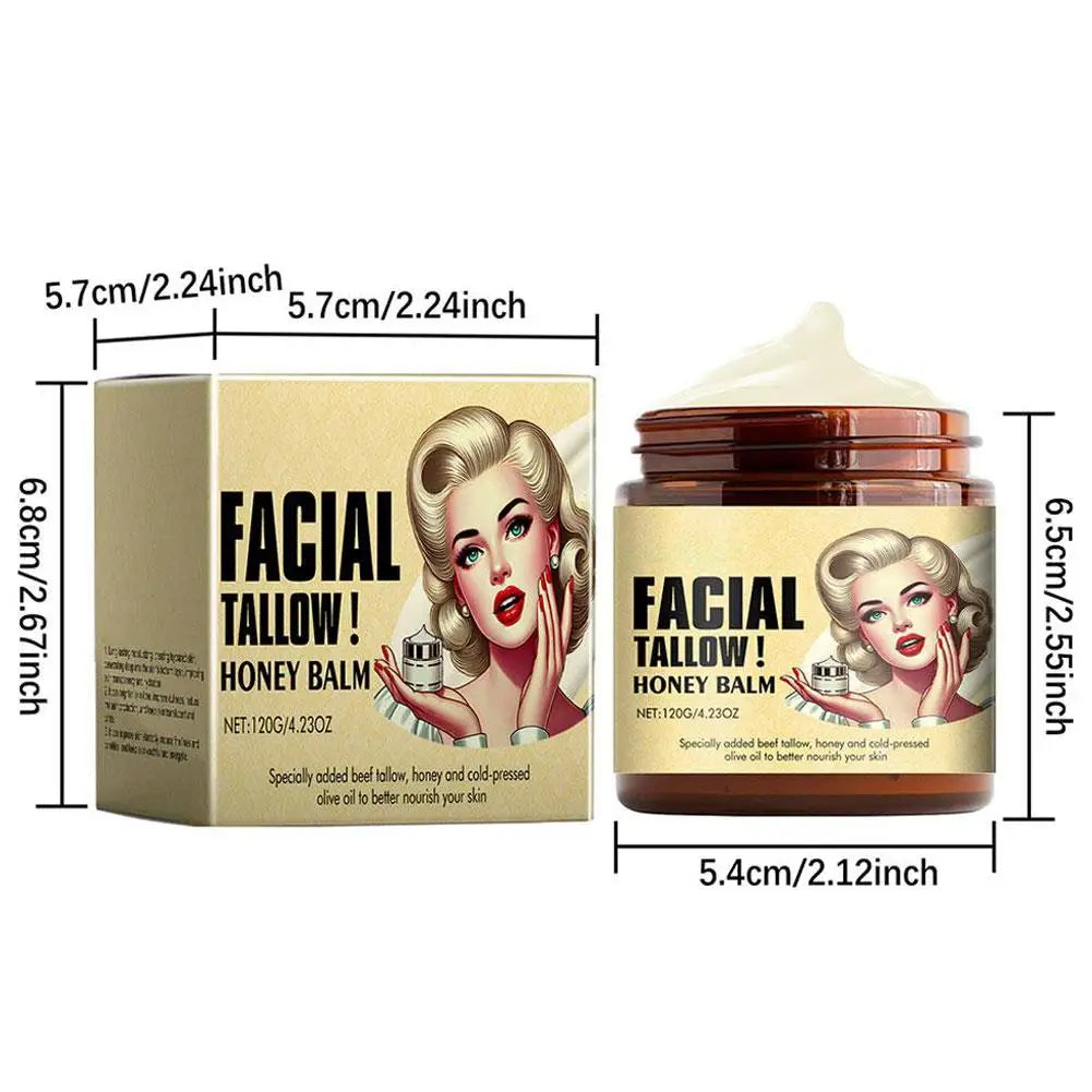 Facial Tallow Honey Balm 120g Face Cream Lasting Moisturizing Soothing Repair Damaged Skin Increase Facial Elasticity Nourishing