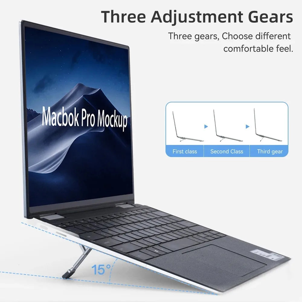 Portable Laptop Stand Aluminum Alloy Mini Folding Holder  2PCS Adjustment Notebook Bracket Accessories for Macbook Cell Phone