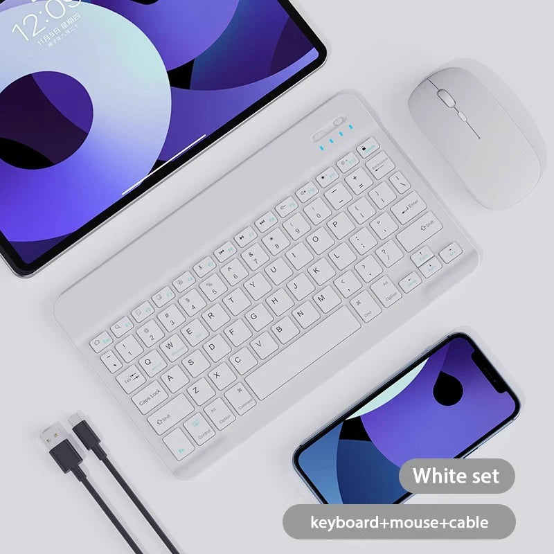 Pink Bluetooth keyboard with mouse set for iPad 2024, by Orbit Gear.