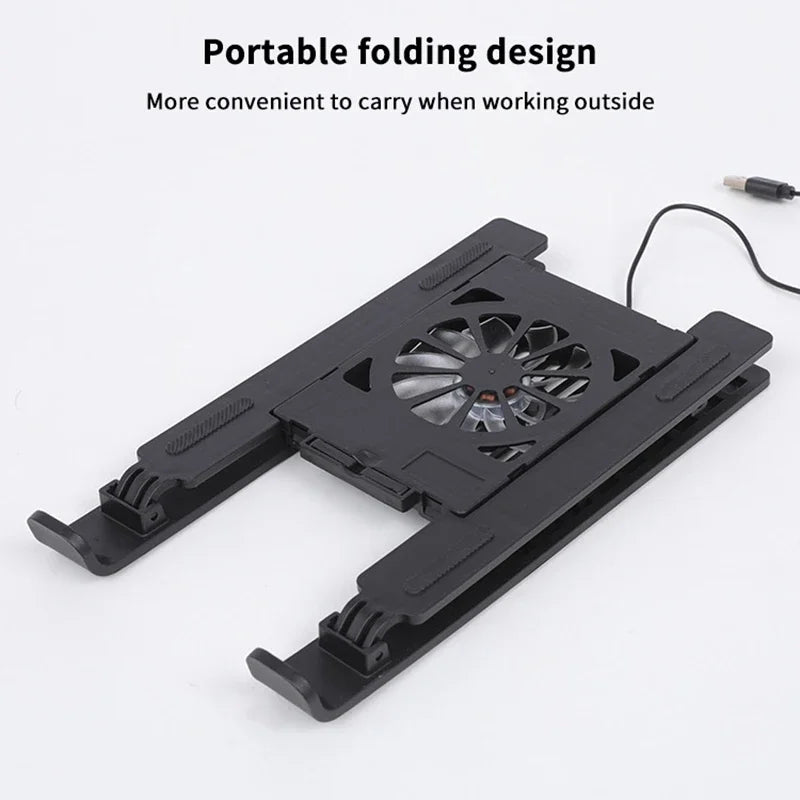 Foldable Notebook Cooler Base; One Cooling Fan Stand; Portable Heightened Laptop Rack