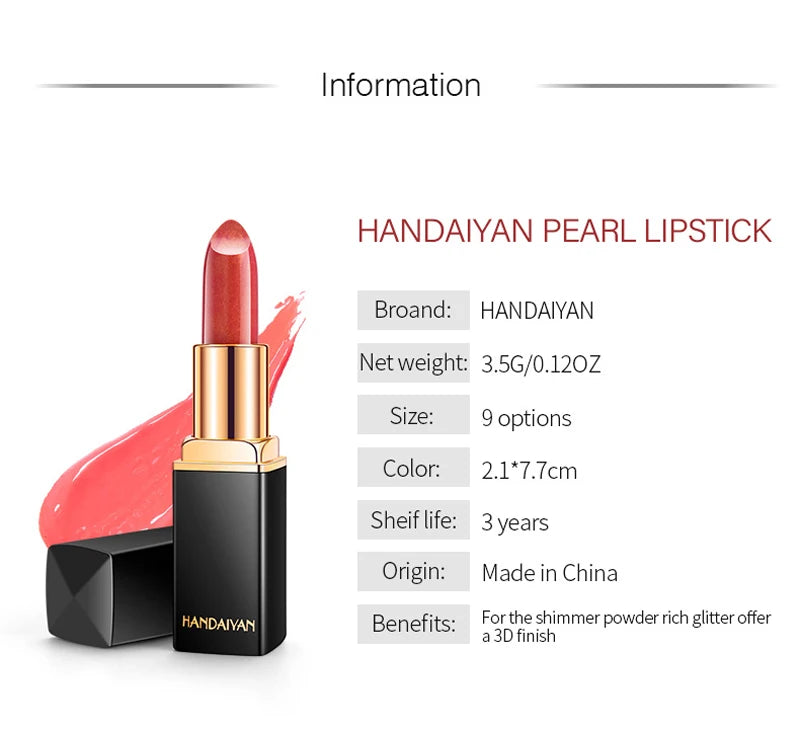 HANDAIYAN 9-Color Temperature-Changing Mermaid Lipstick alongside its application tools.