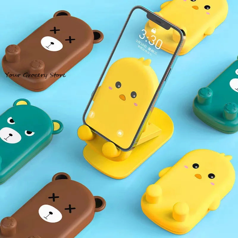Cute Cartoon Holder Foldable Portable Cell Phone Stand Tablet Support Desktop Handset Mounting For Mobile Phone For IPad Iphone