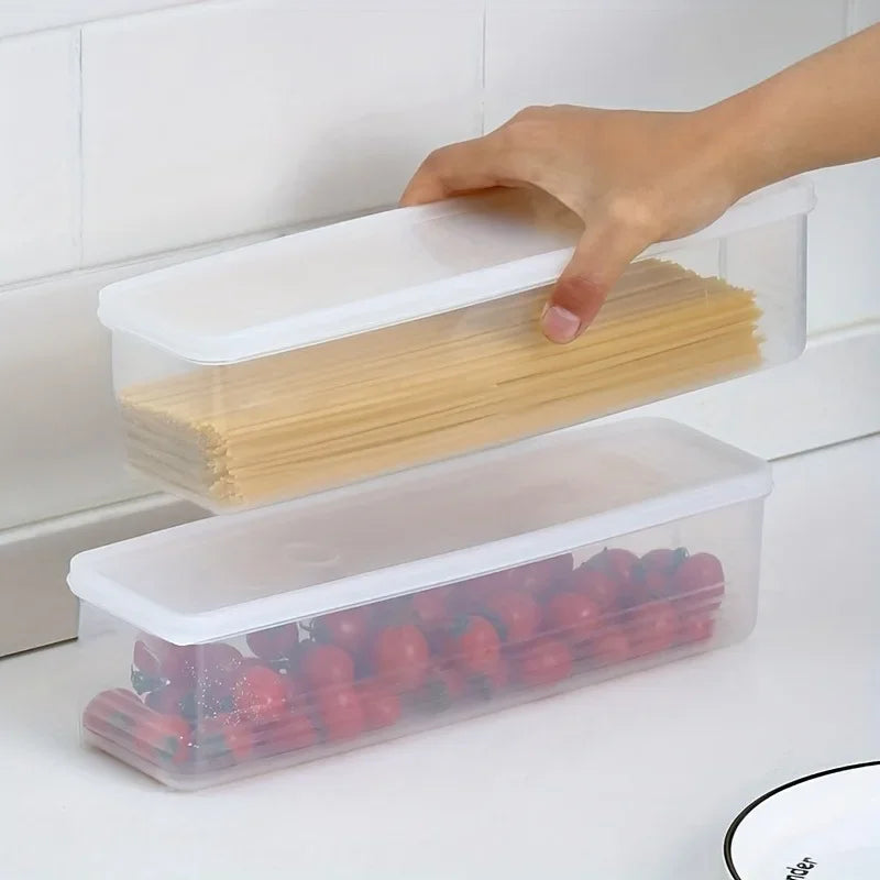 2/4 Pcs Long Rectangular Food Storage Containers Plastic Reusable Refrigerator Organizer Boxes Kitchen Accessories