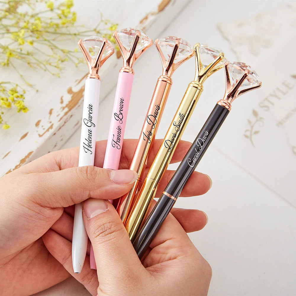 Personalized Bridesmaid Gift Diamond Pen with Engraving Name Party Gift for Her Bridal Shower Favors