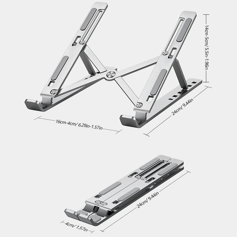 Portable Laptop Stand Aluminum Notebook Support Computer Bracket Macbook Air Pro Holder Accessories Foldable Lap Top Base For Pc