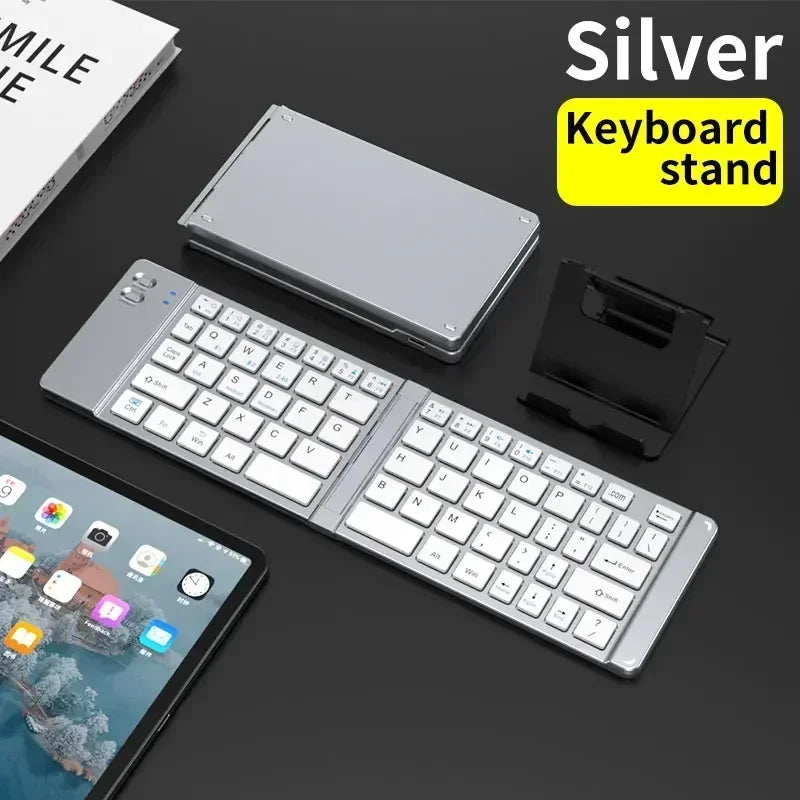 Folding Keyboard and Mouse 2.4G Mini Keypad Bluetooth Wireless Portable Silm Foldable Keyboards