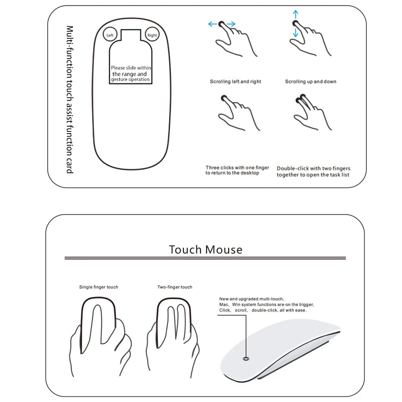Rechargeable Bluetooth Mouse Magic 3 Ergonomic Multi-Touch BT5.0 Wireless Slim Rechargeable Mouse