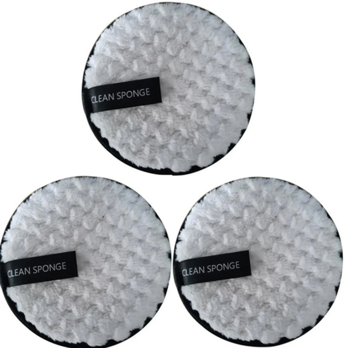 3 Pcs Reusable Microfiber Makeup Remover Pads