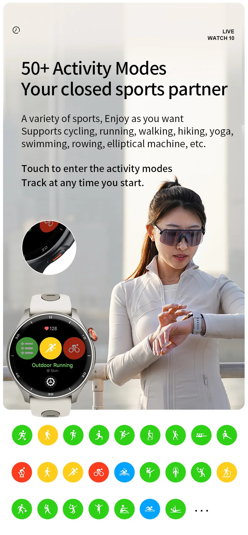 IGPSPORT GPS Fitness Tracking Data Monitoring Sports Watch For Swimming Running Hiking Jump Rope Yoga Over 50+ Other Workouts