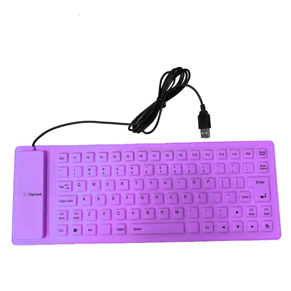 Portable Mini Keyboard 85 Keys Flexible Waterproof Soft Silicone Gaming Keyboard