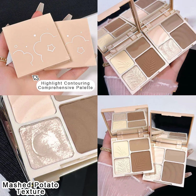 Multifunctional Contour Highlighter Palette Matte Bronzer