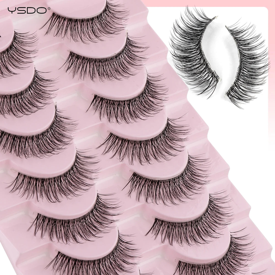 YSDO 10 Pairs 3D Mink Reusable Wispy Lashes