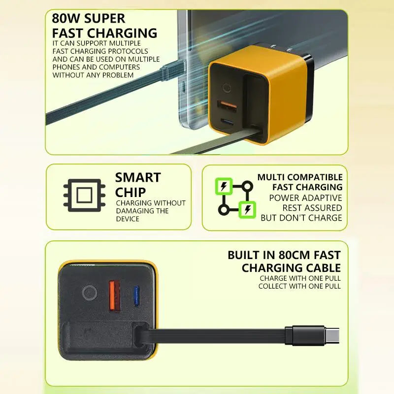 TriCharge 80W Fast Adapter