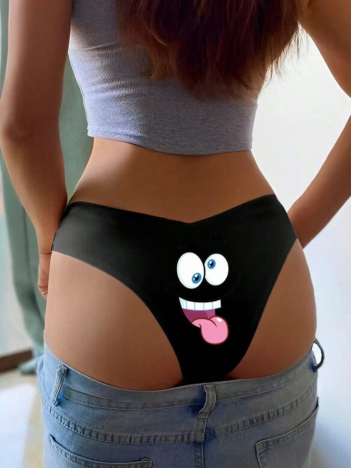 Wacky Face Seamless Cartoon Bikini Thong
