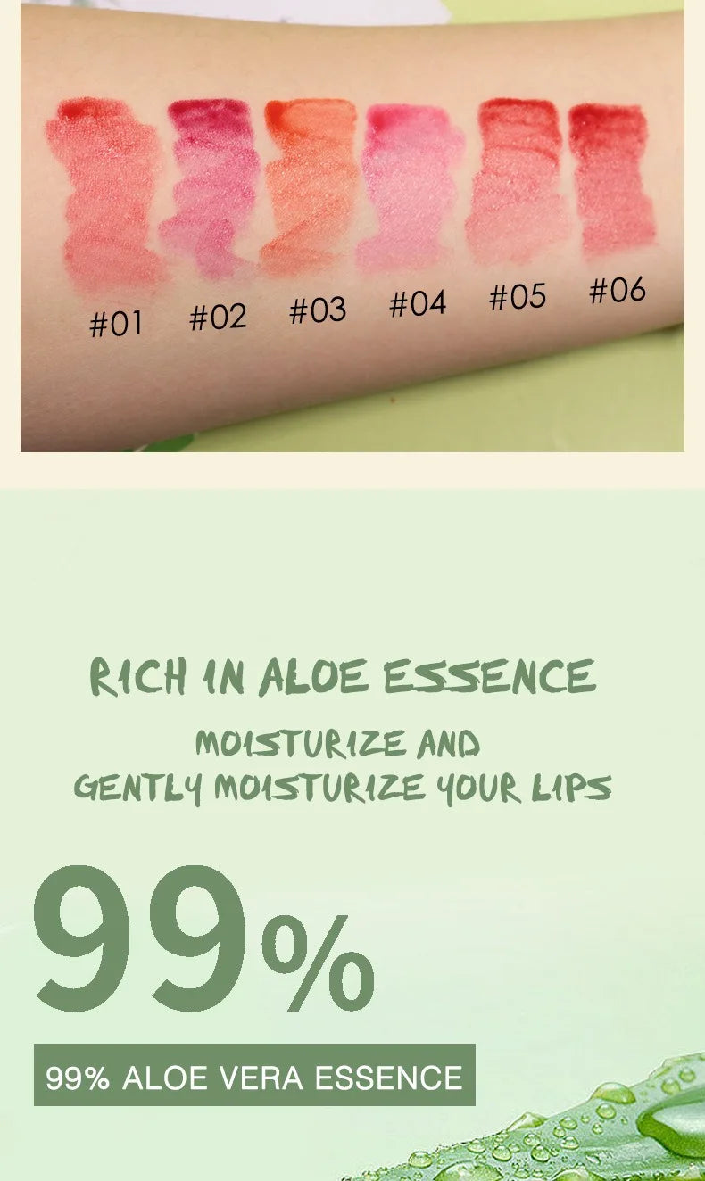 6 PCS Aloe Essence Color-Changing Lip Gloss Set