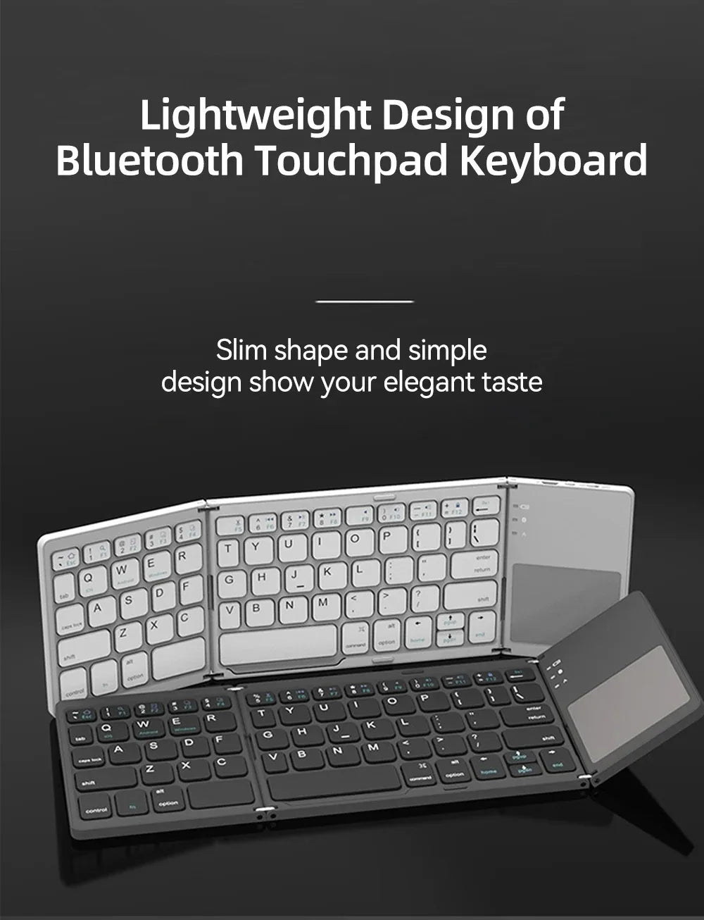 Mini Keyboard Wireless Folding Keyboard Bluetooth Foldable Keyboard with Touchpad