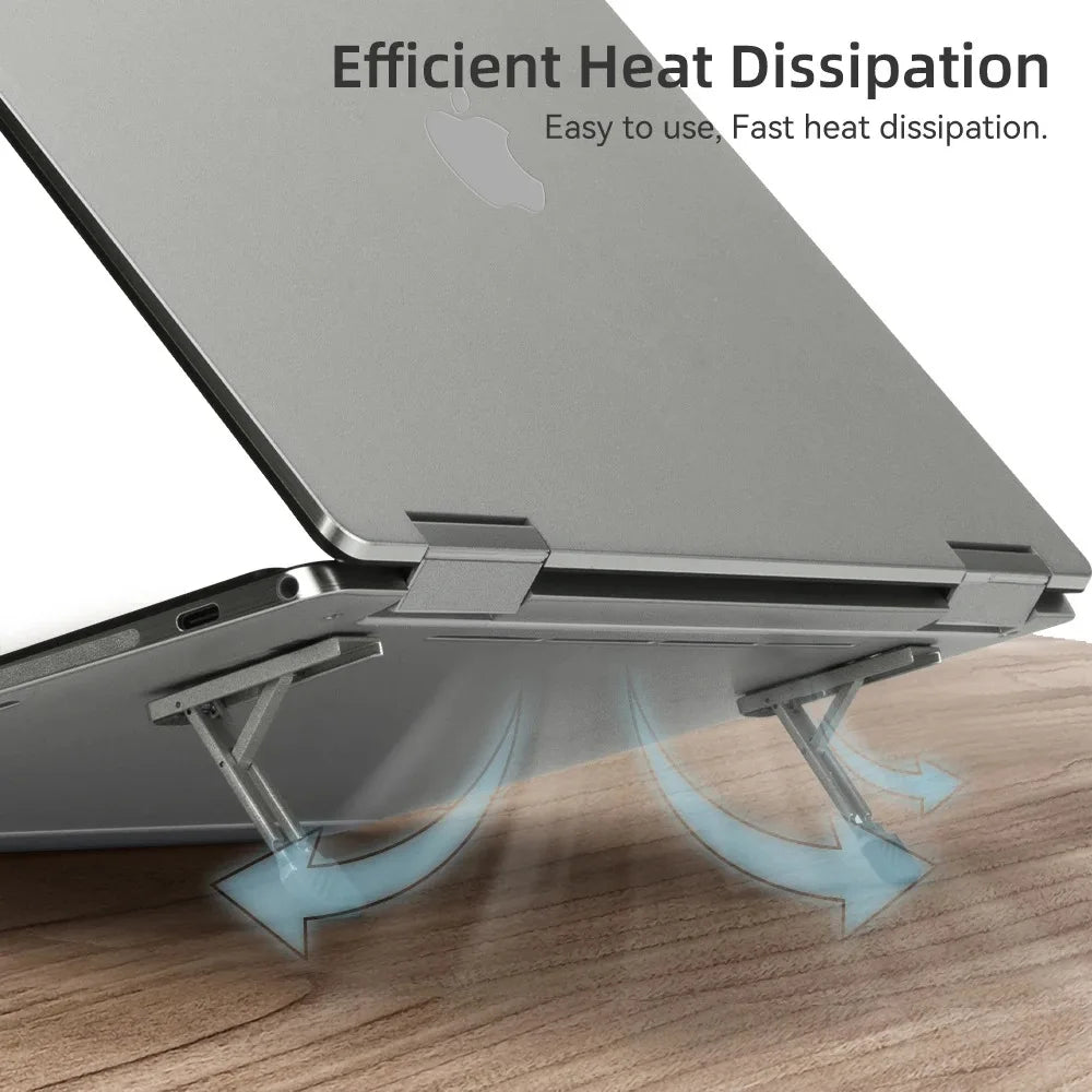 Portable Laptop Stand Aluminum Alloy Mini Folding Holder  2PCS Adjustment Notebook Bracket Accessories for Macbook Cell Phone