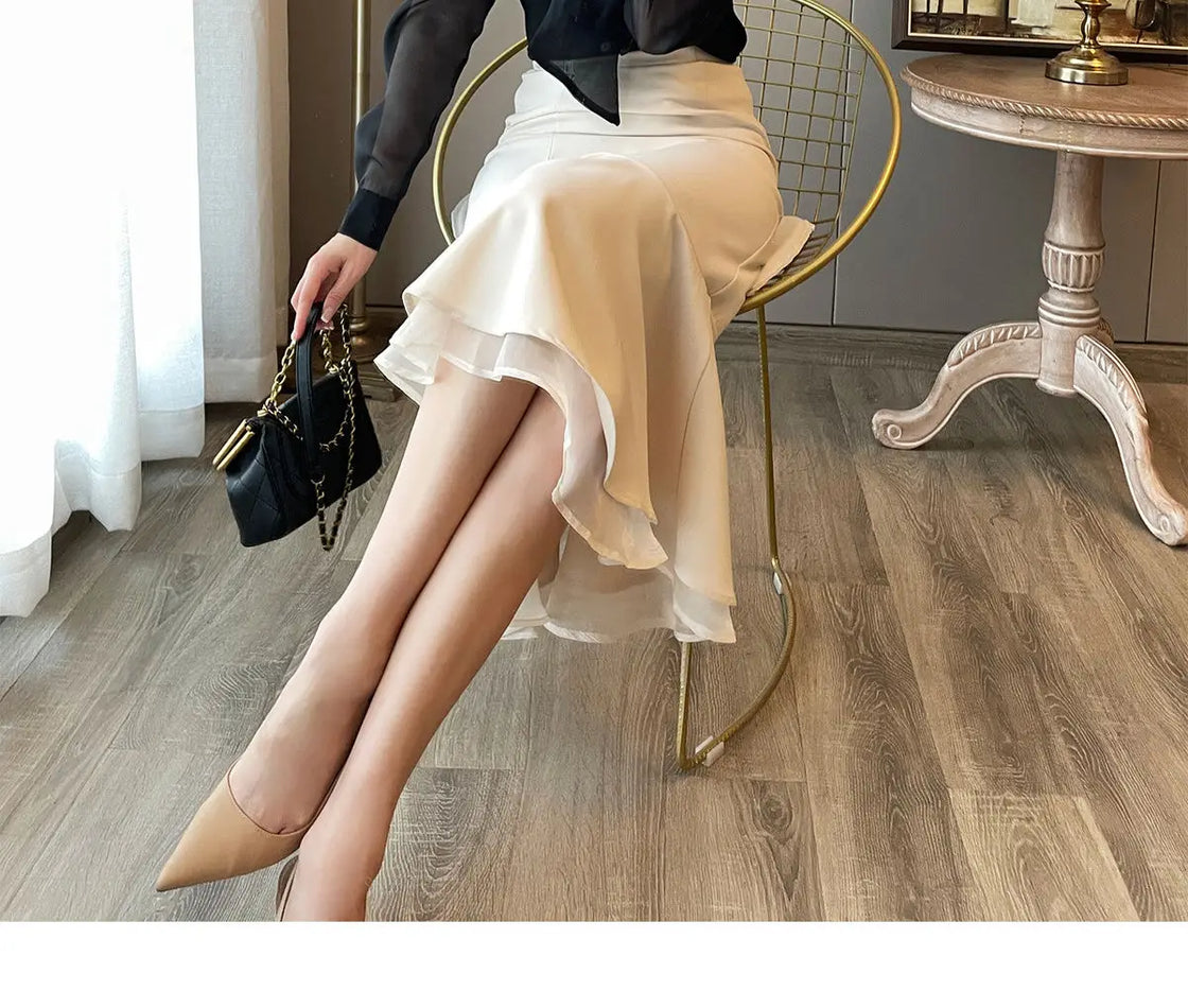 Women Clothing Temperament Chiffon Bow Lacing Thin Shirt Tops Spring Summer New Long Sleeve Solid Elegant Blouse Sexy Fashion