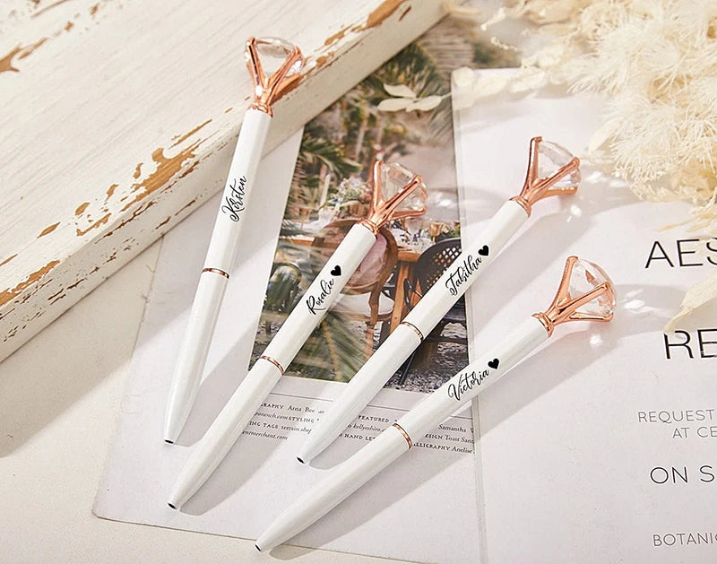 Personalized Bridesmaid Gift Diamond Pen with Engraving Name Party Gift for Her Bridal Shower Favors