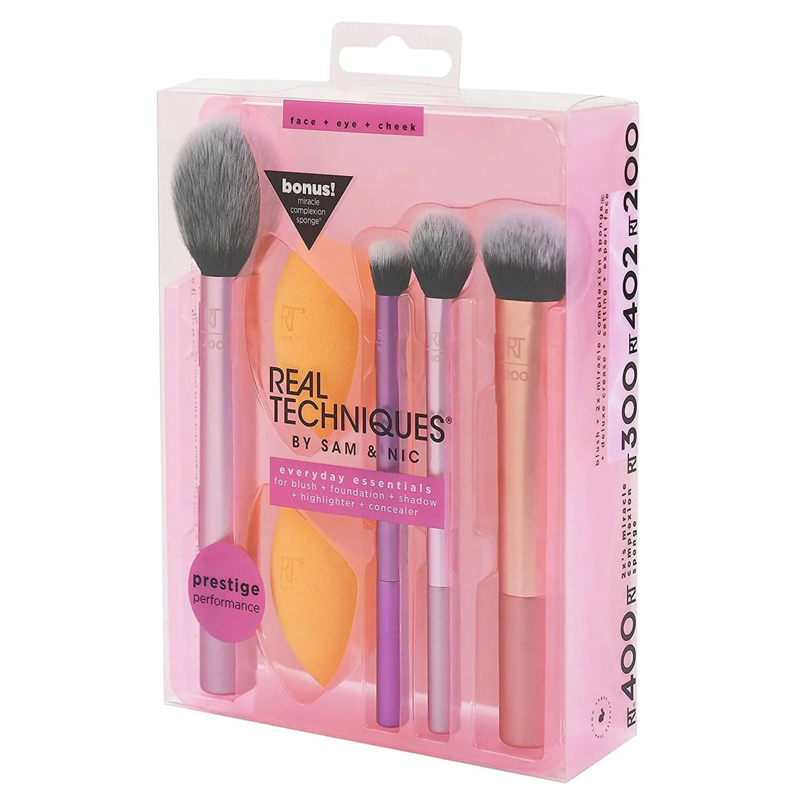 Eco-Friendly Vegan Makeup Brush Kit - Synthetic Hair Cosmetic Tools for Foundation/Blush/Eyeshadow (Travel Set)