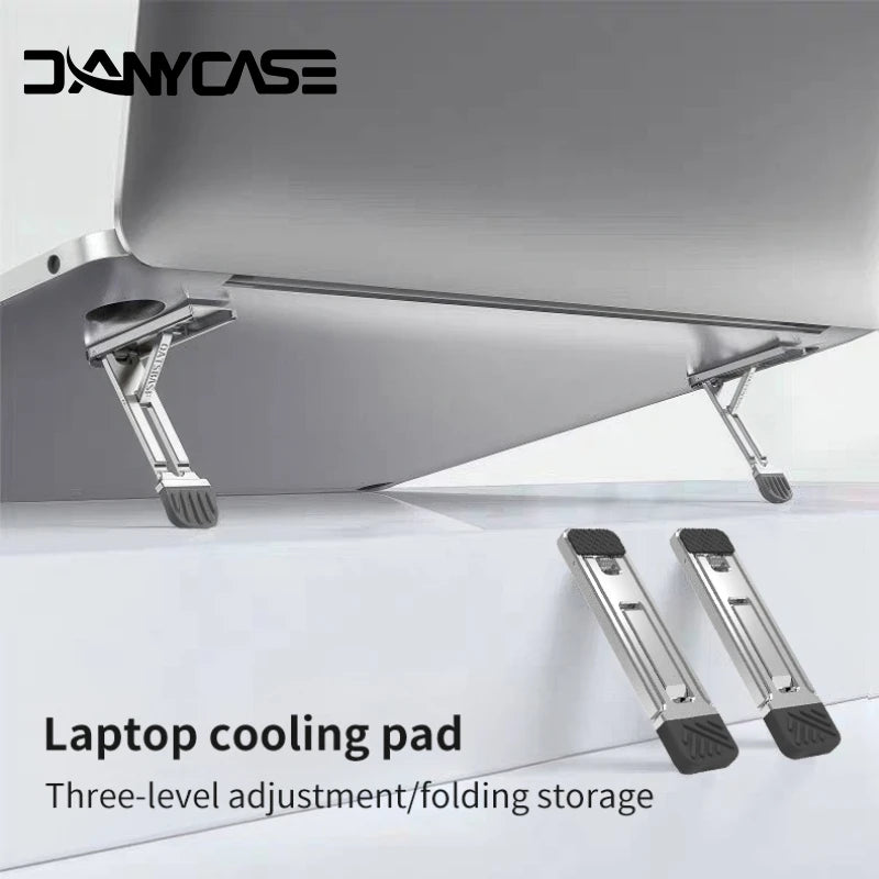 Portable Laptop Stand Aluminum Alloy Mini Folding Holder  2PCS Adjustment Notebook Bracket Accessories for Macbook Cell Phone