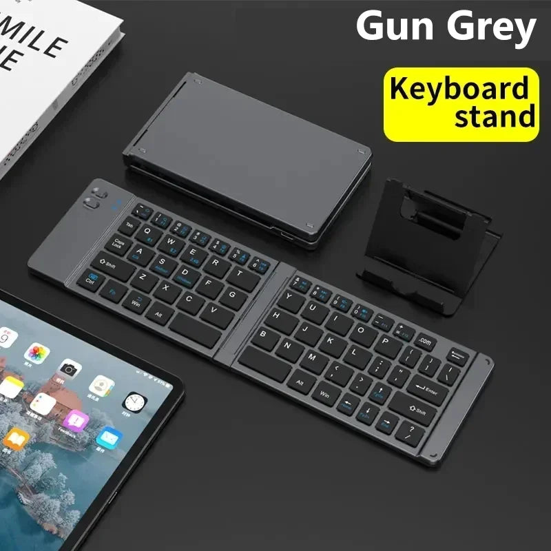 Folding Keyboard and Mouse 2.4G Mini Keypad Bluetooth Wireless Portable Silm Foldable Keyboards
