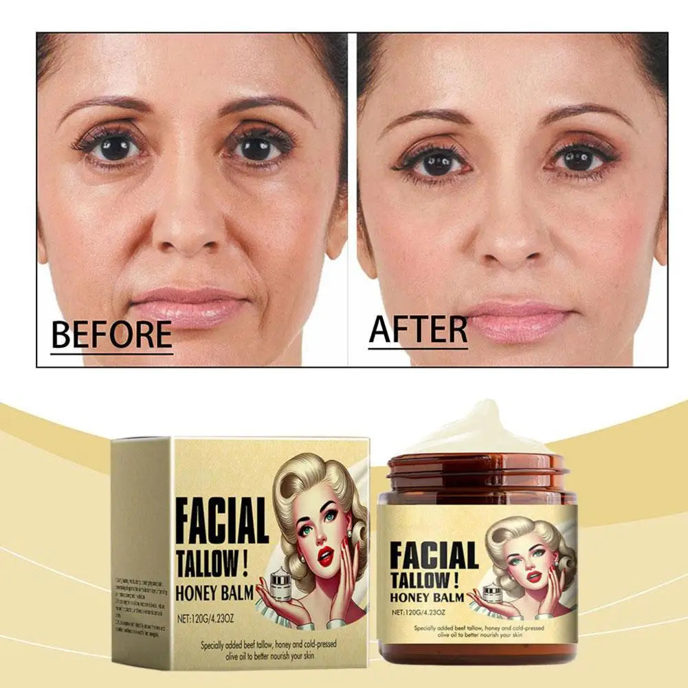 Facial Tallow Honey Balm 120g Face Cream Lasting Moisturizing Soothing Repair Damaged Skin Increase Facial Elasticity Nourishing