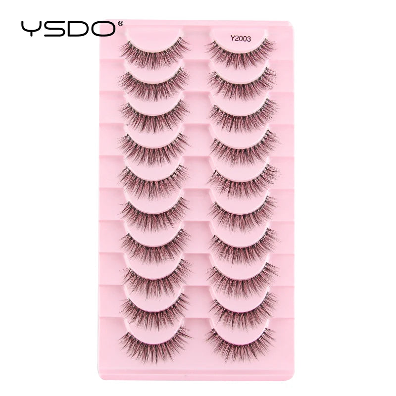 YSDO 10 Pairs 3D Mink Reusable Wispy Lashes