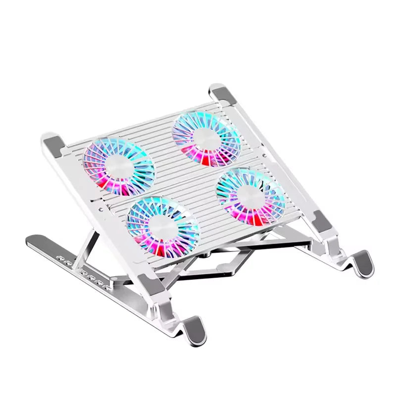 Laptop Base Stand Cooler Portable Foldable Notebook Stand with 4 Cooling Fan for 11-17.3 Devices Anti-slip